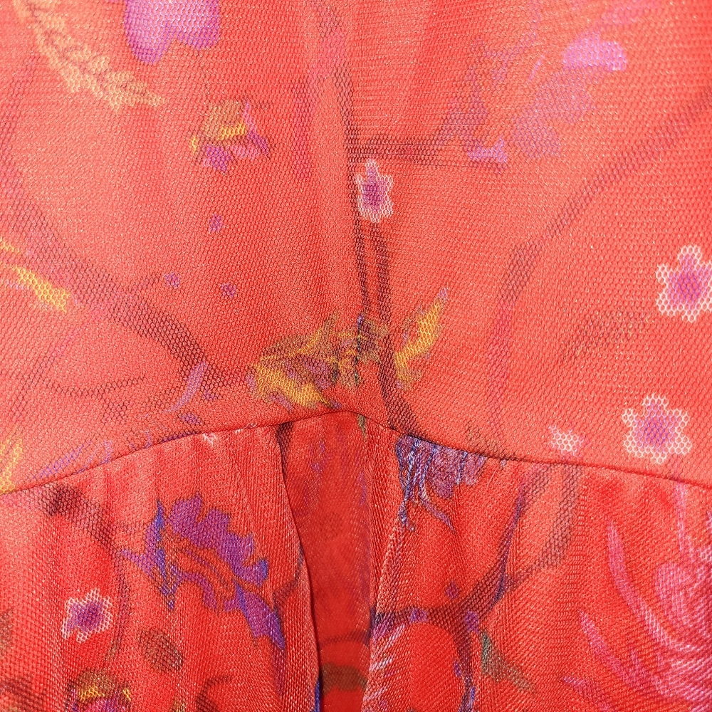 Candie's Orange and Purple Floral Mesh Halter Dress‎ NWT! - Picture 3 of 7